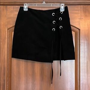 Black suede skirt